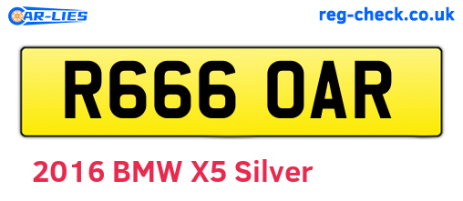 R666OAR are the vehicle registration plates.