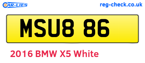 MSU886 are the vehicle registration plates.