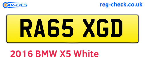 RA65XGD are the vehicle registration plates.