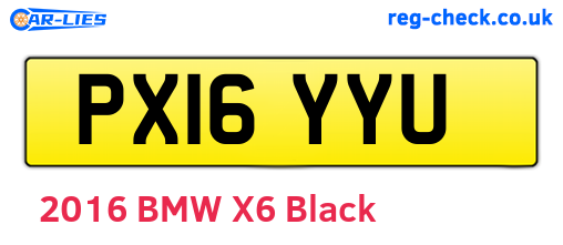 PX16YYU are the vehicle registration plates.