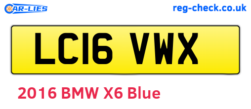 LC16VWX are the vehicle registration plates.