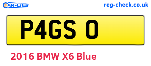 P4GSO are the vehicle registration plates.