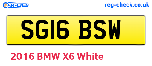 SG16BSW are the vehicle registration plates.