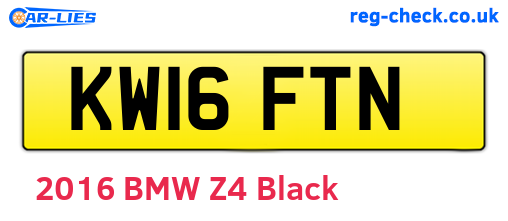 KW16FTN are the vehicle registration plates.