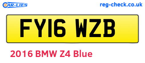 FY16WZB are the vehicle registration plates.