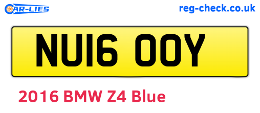 NU16OOY are the vehicle registration plates.