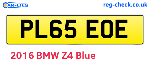 PL65EOE are the vehicle registration plates.