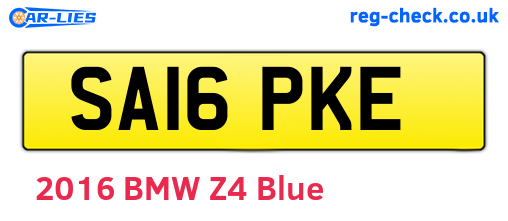 SA16PKE are the vehicle registration plates.
