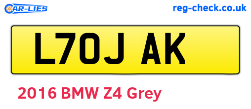 L70JAK are the vehicle registration plates.