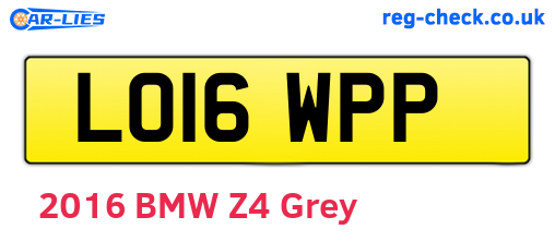 LO16WPP are the vehicle registration plates.