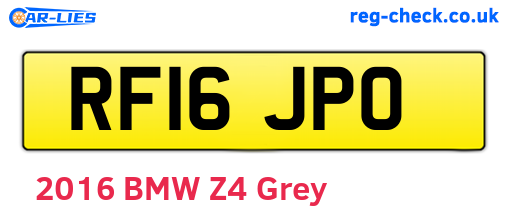 RF16JPO are the vehicle registration plates.