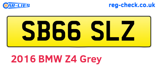 SB66SLZ are the vehicle registration plates.