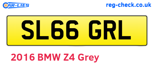SL66GRL are the vehicle registration plates.