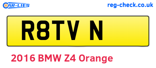 R8TVN are the vehicle registration plates.