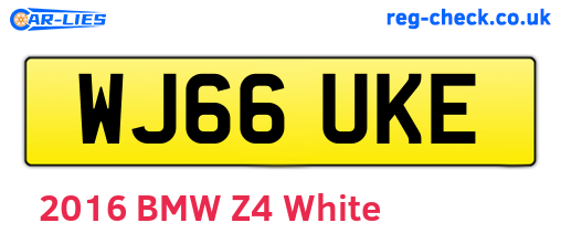 WJ66UKE are the vehicle registration plates.