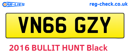 VN66GZY are the vehicle registration plates.