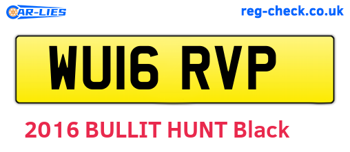 WU16RVP are the vehicle registration plates.