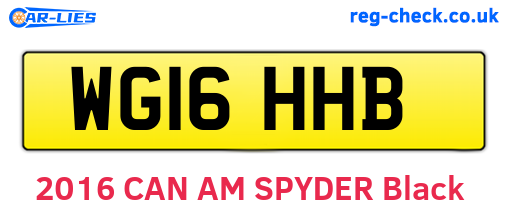 WG16HHB are the vehicle registration plates.
