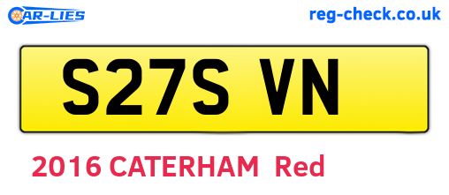 S27SVN are the vehicle registration plates.