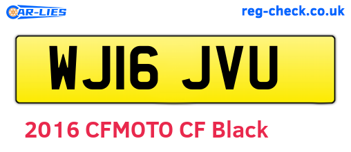 WJ16JVU are the vehicle registration plates.