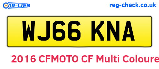 WJ66KNA are the vehicle registration plates.