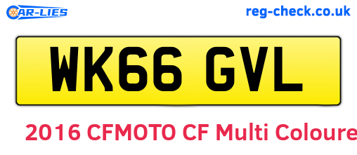 WK66GVL are the vehicle registration plates.