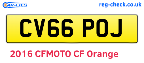 CV66POJ are the vehicle registration plates.