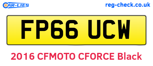 FP66UCW are the vehicle registration plates.