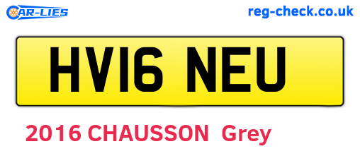 HV16NEU are the vehicle registration plates.