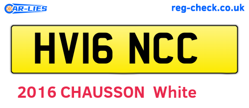 HV16NCC are the vehicle registration plates.