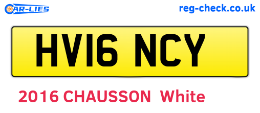 HV16NCY are the vehicle registration plates.
