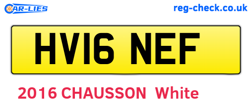 HV16NEF are the vehicle registration plates.