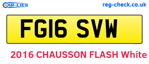 FG16SVW are the vehicle registration plates.