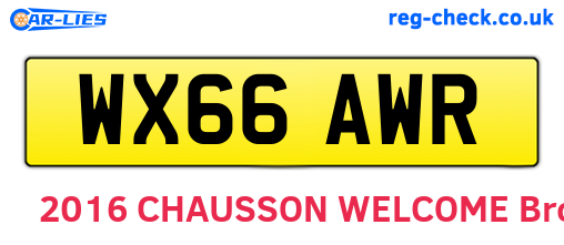 WX66AWR are the vehicle registration plates.