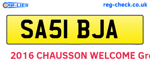 SA51BJA are the vehicle registration plates.