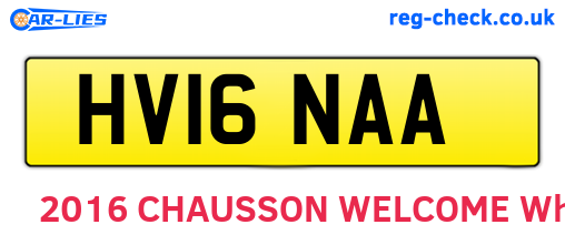 HV16NAA are the vehicle registration plates.