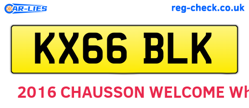 KX66BLK are the vehicle registration plates.
