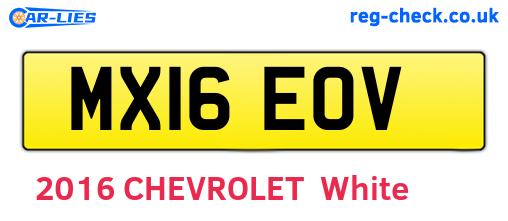 MX16EOV are the vehicle registration plates.