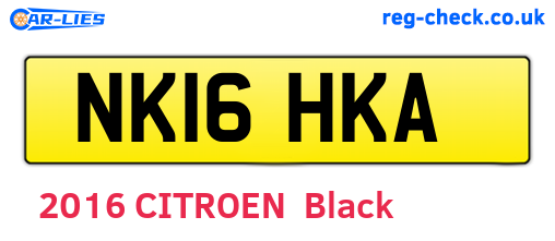 NK16HKA are the vehicle registration plates.