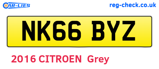NK66BYZ are the vehicle registration plates.