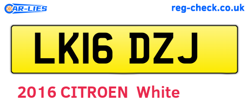 LK16DZJ are the vehicle registration plates.