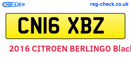 CN16XBZ are the vehicle registration plates.