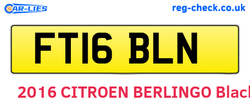 FT16BLN are the vehicle registration plates.