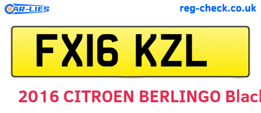 FX16KZL are the vehicle registration plates.