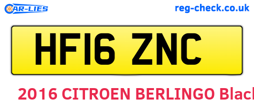 HF16ZNC are the vehicle registration plates.