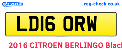 LD16ORW are the vehicle registration plates.