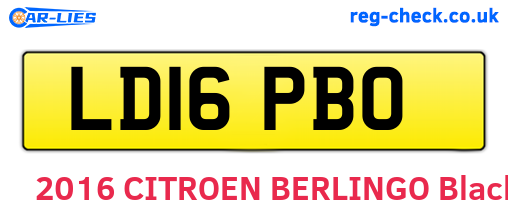 LD16PBO are the vehicle registration plates.