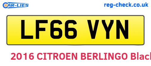 LF66VYN are the vehicle registration plates.