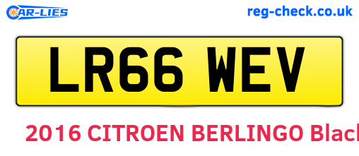 LR66WEV are the vehicle registration plates.