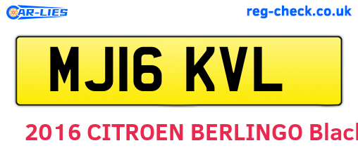 MJ16KVL are the vehicle registration plates.